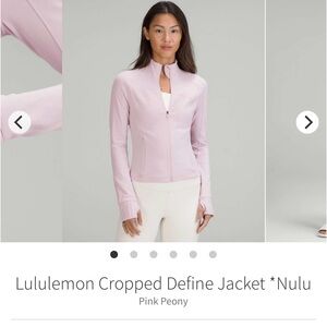 lululemon athletica Pink Peony Cropped Jacket